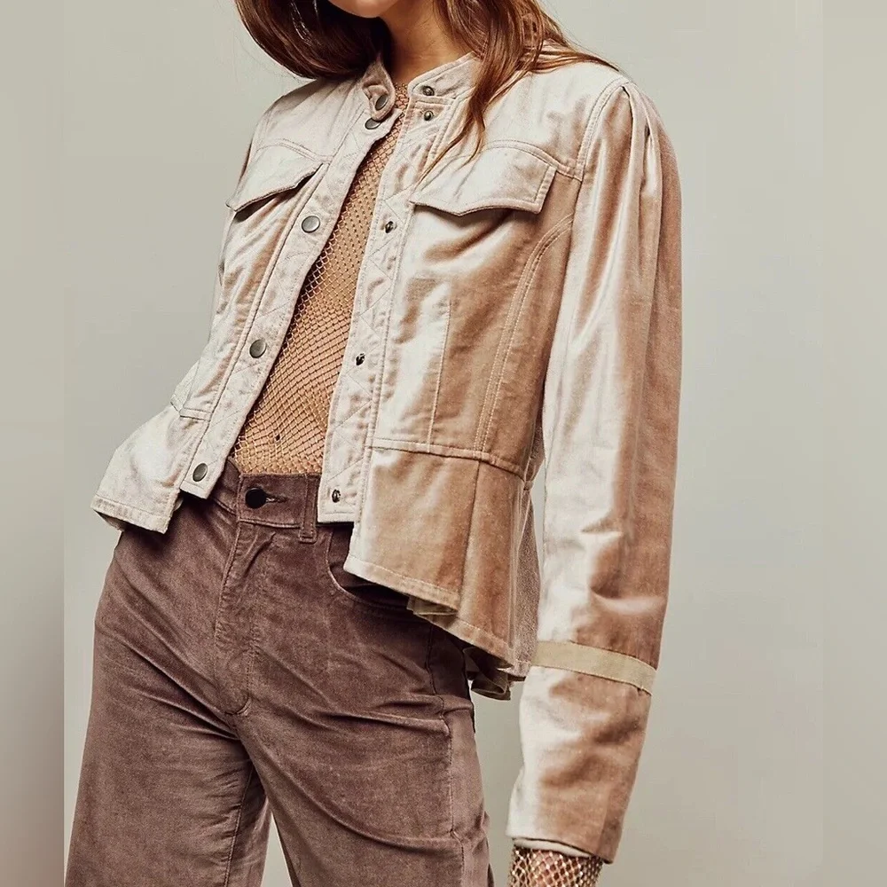 NWOT Free People Ballet Racer Velvet Jacket